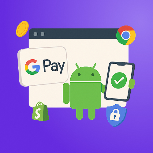 Google Pay Android checkout flow graphic