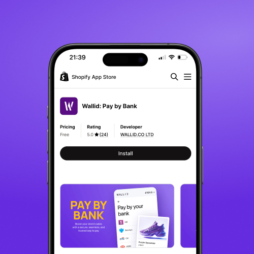 Wallid Pay-by-Bank app listing on Shopify
